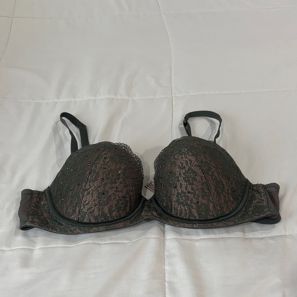 Victoria's Secret Other - Victoria's Secret Black Lace Bra with Taupe Underlay